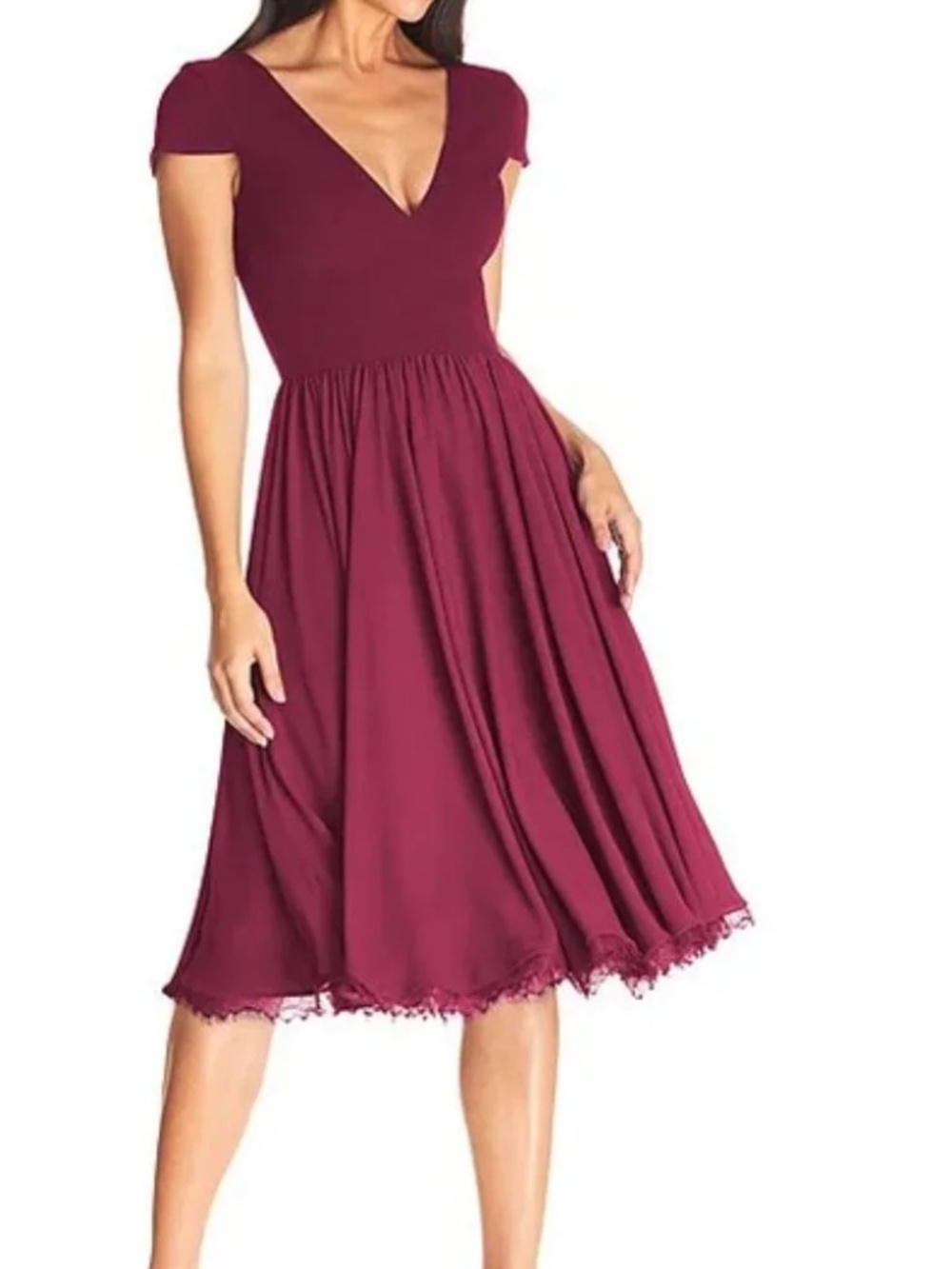 DRESS THE POPULATION Corey Fit & Flare Cocktail Dress Size: L